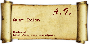 Auer Ixion névjegykártya